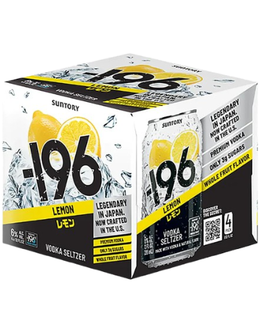 Suntory -196 Lemon Vodka Seltzer 4PK