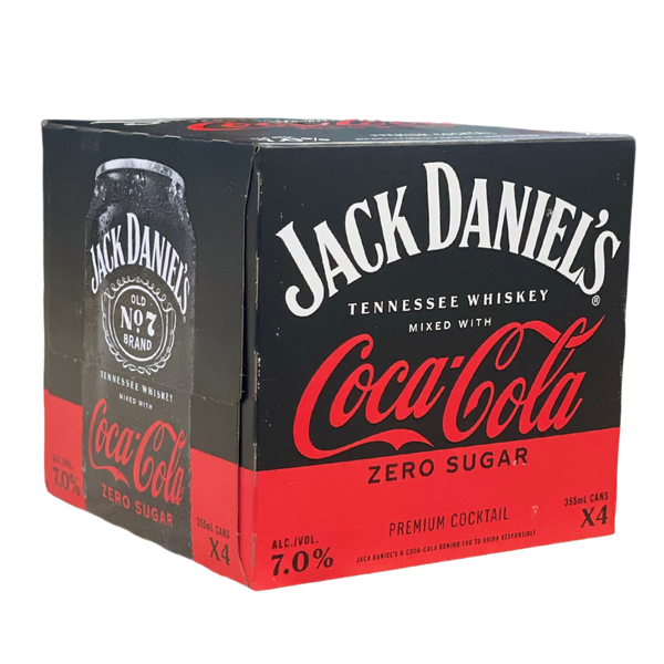 Jack Daniel's and Coca-Cola Zero Sugar 4 Pack